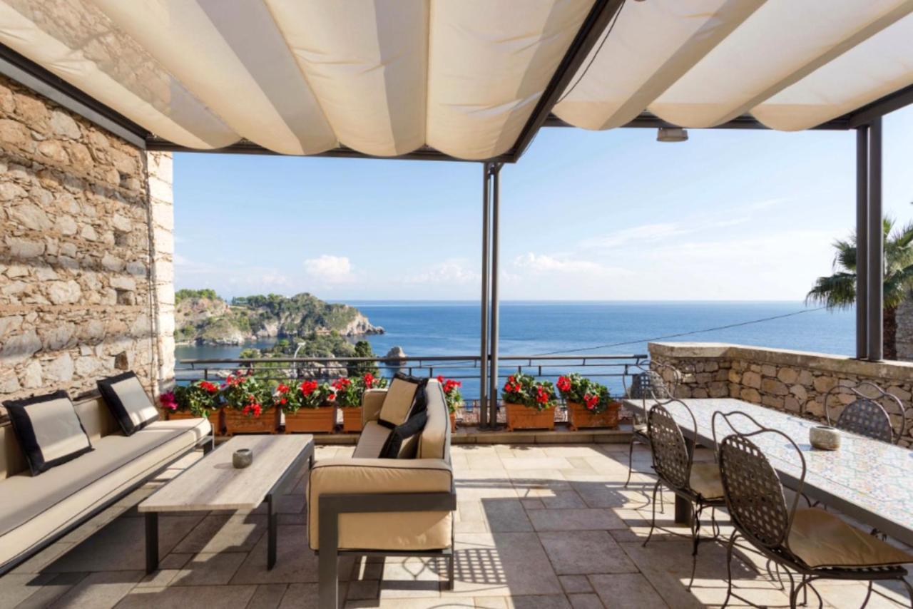 Villa Eleonora Isola Bella Sea View Small Pool + Jacuzzi ตาออร์มินา ภายนอก รูปภาพ