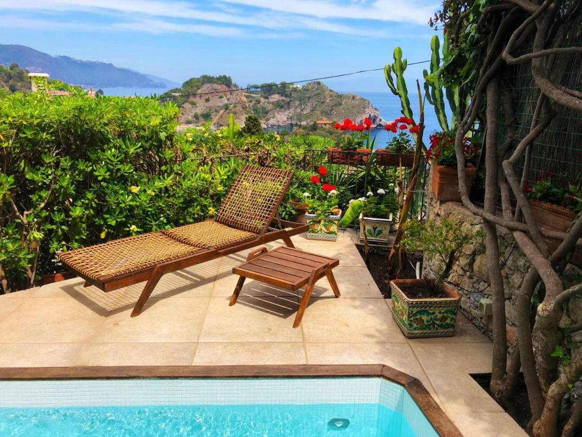 Villa Eleonora Isola Bella Sea View Small Pool + Jacuzzi ตาออร์มินา ภายนอก รูปภาพ