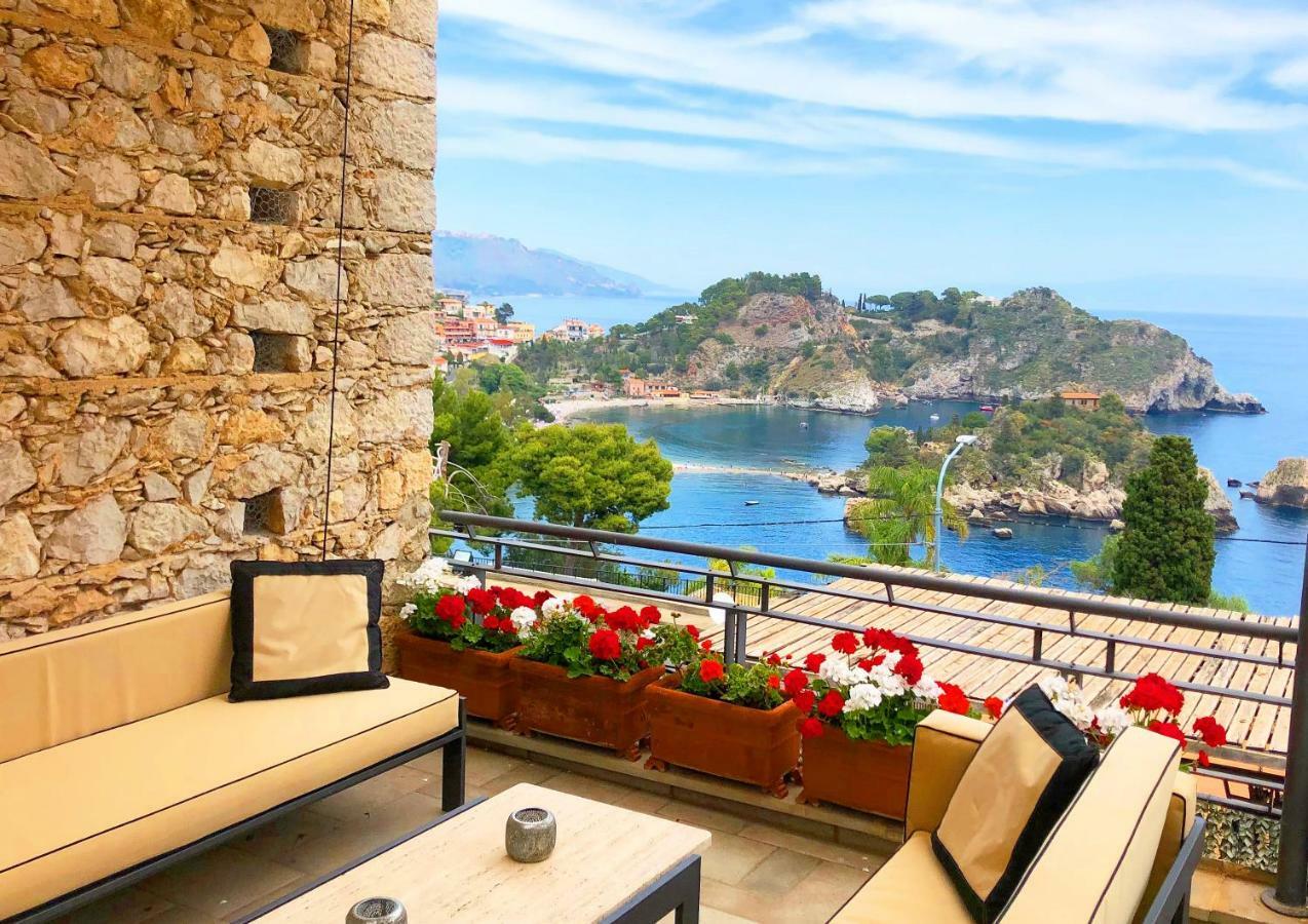 Villa Eleonora Isola Bella Sea View Small Pool + Jacuzzi ตาออร์มินา ภายนอก รูปภาพ